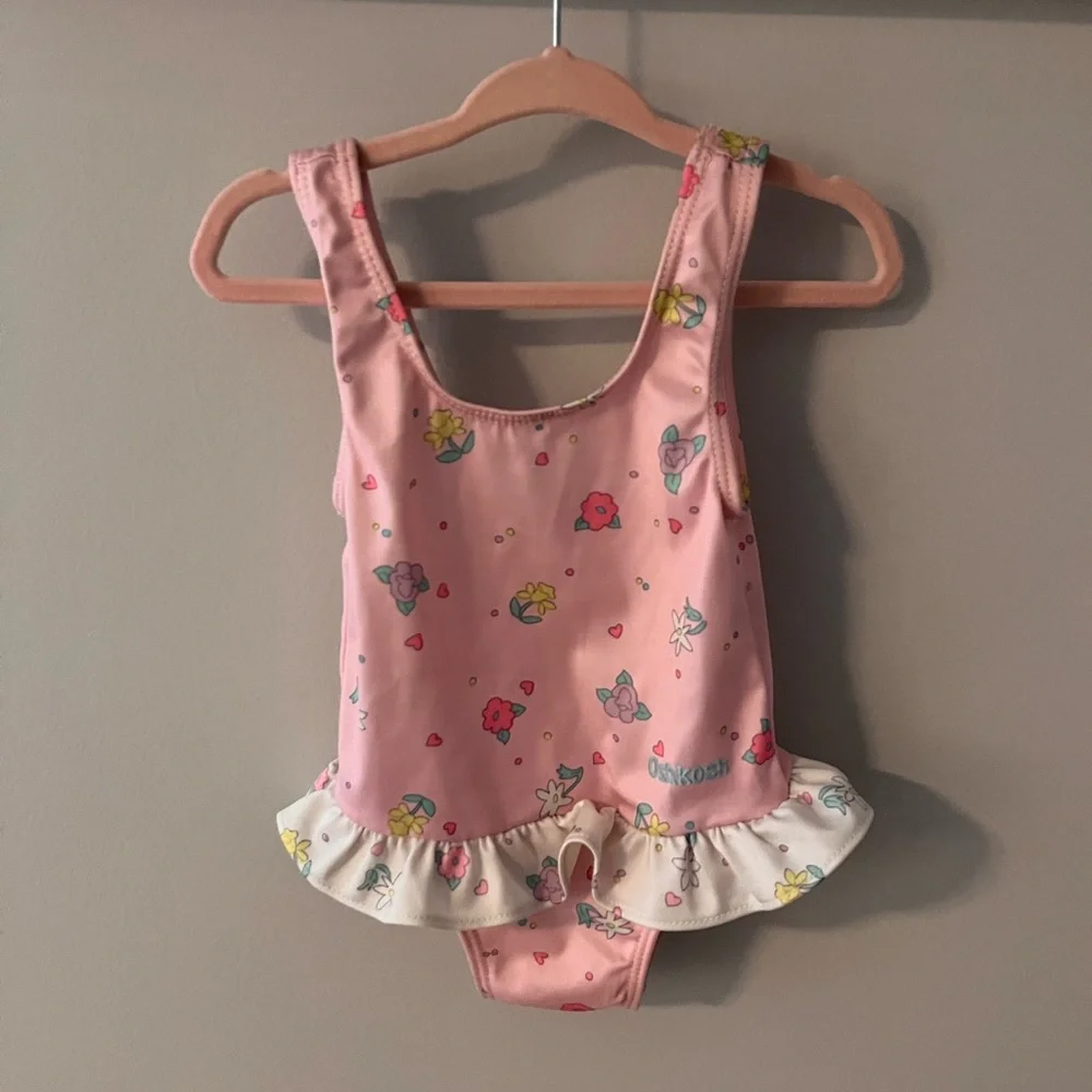 Vintage pink floral bathing suit